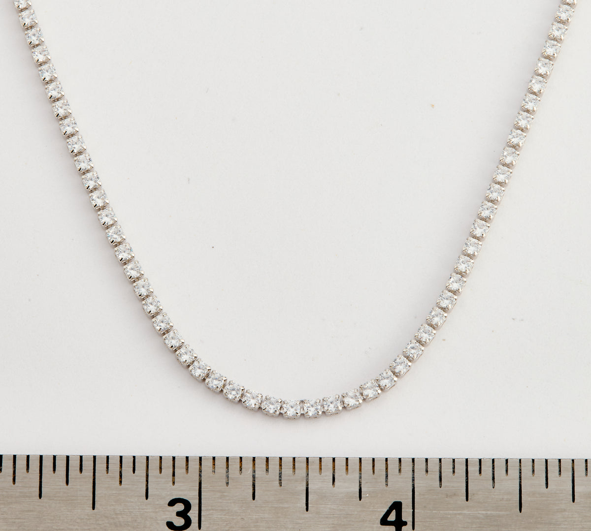 14k Gold  Plated 2mm Cz Tennis Necklace Wholesale