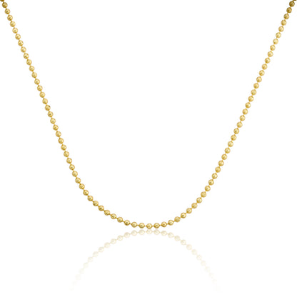 14K Gold Plated 1.2mm Diamond Cut Bead Chain