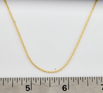14K Gold Plated 1.2mm Diamond Cut Bead Chain