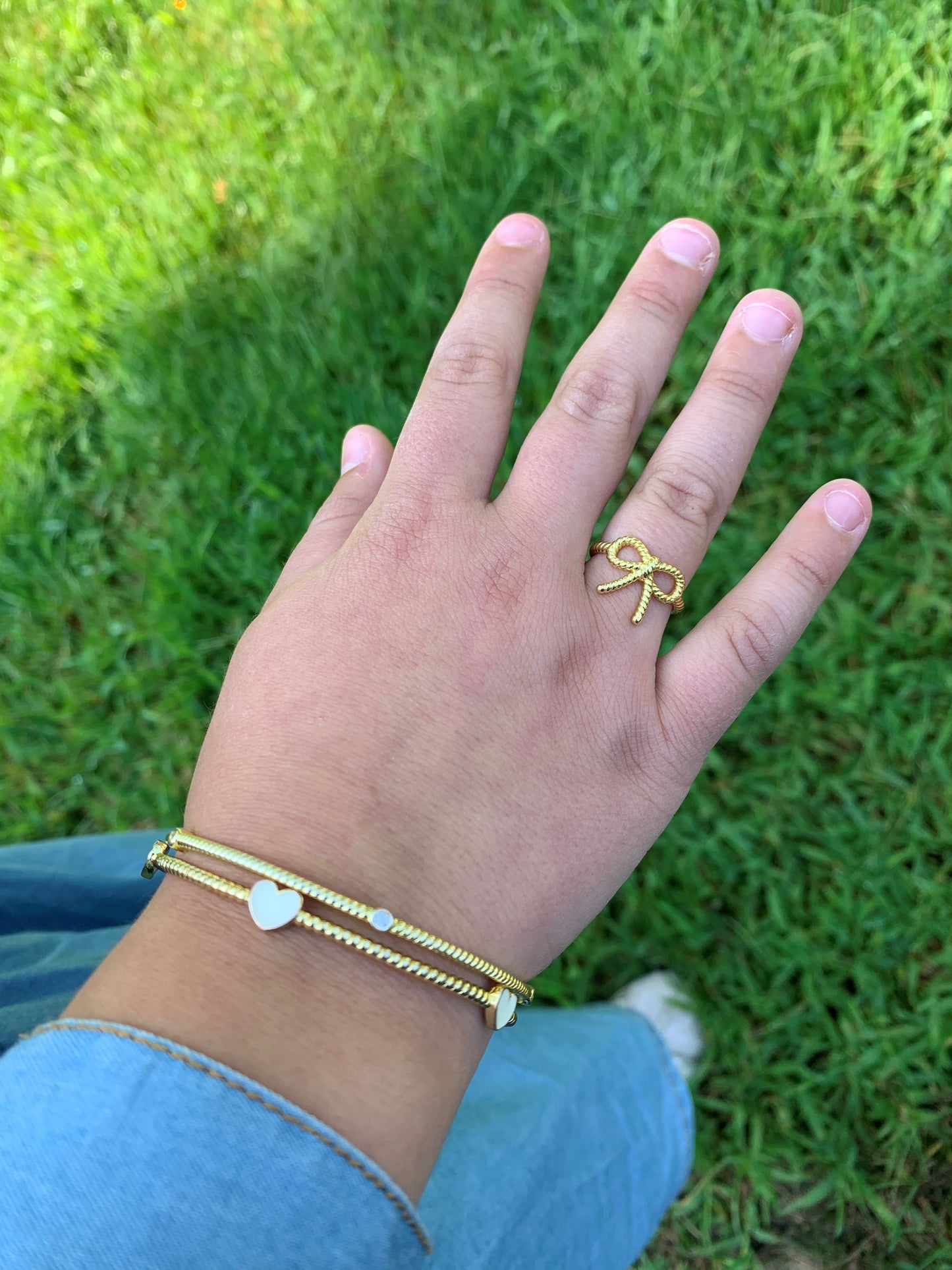 Rope Enamel Heart Bangle