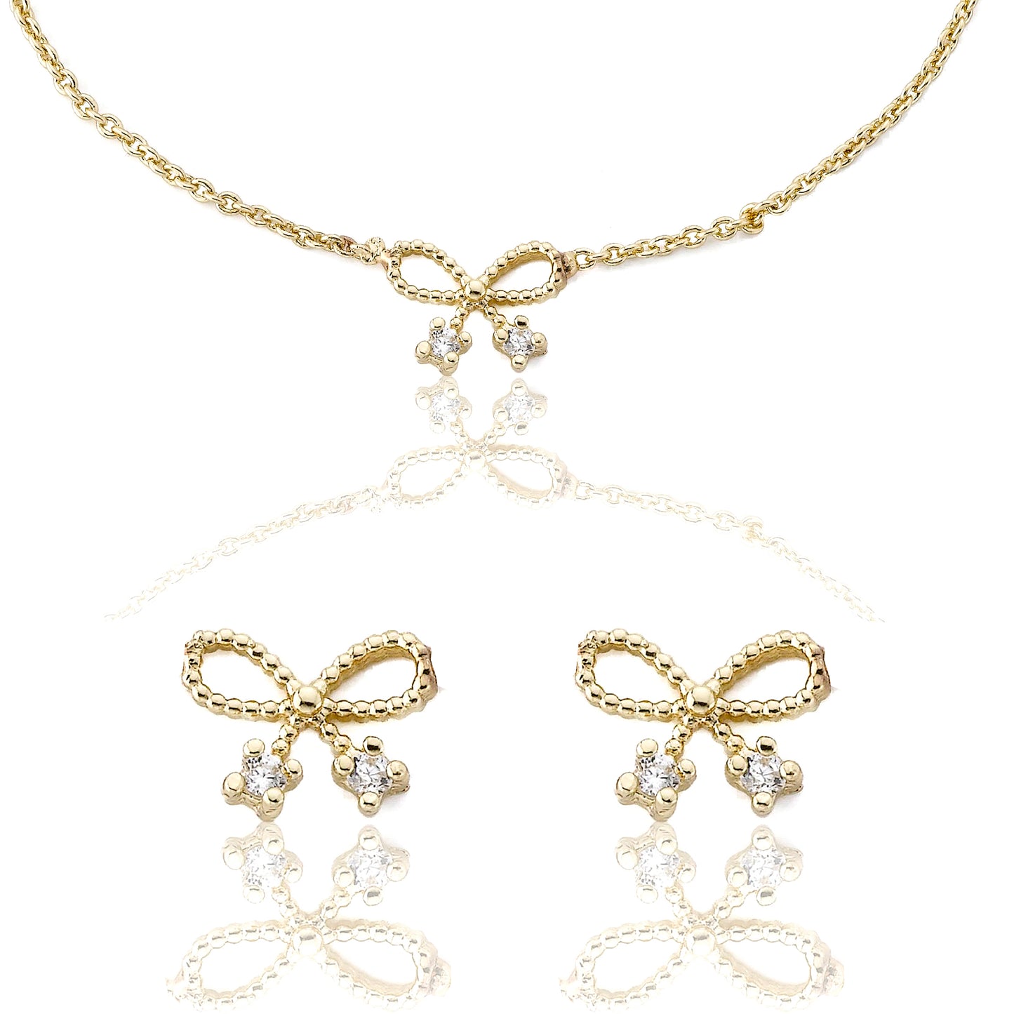 Sam K Bow Earring Necklace Set
