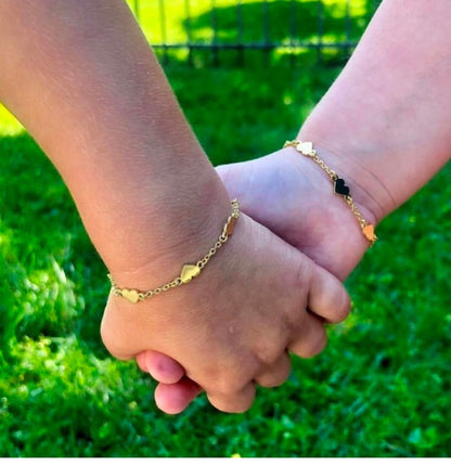 14k Gold-Plated Heart Station Bracelet Wholesale