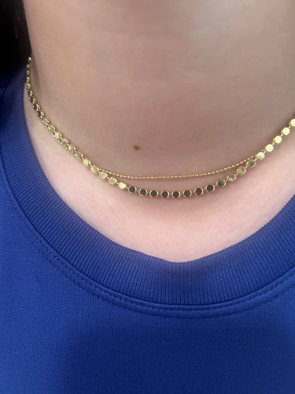14K Gold Plated 1.2mm Diamond Cut Bead Chain