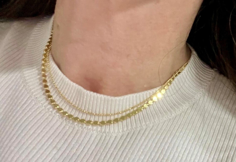 14K Gold Plated Diamond Cut Mini Discs Chain
