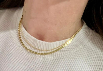 14K Gold Plated 1.2mm Diamond Cut Bead Chain