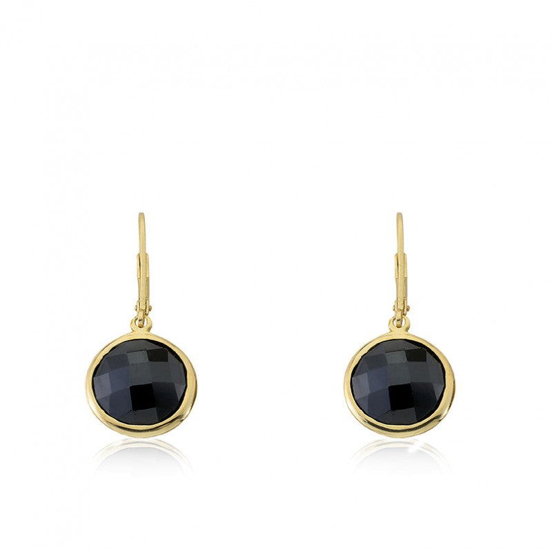 14K Gold Plated ARCTIC MIST Round Briolet Gold Earrings