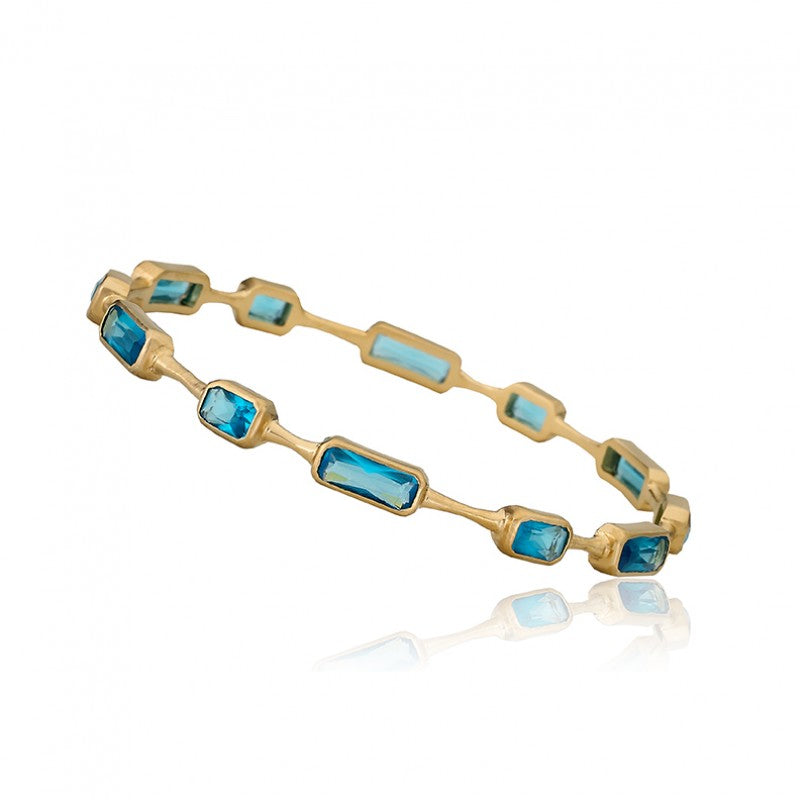 ARCTIC MIST Thin Bangle With Rectangular Stones