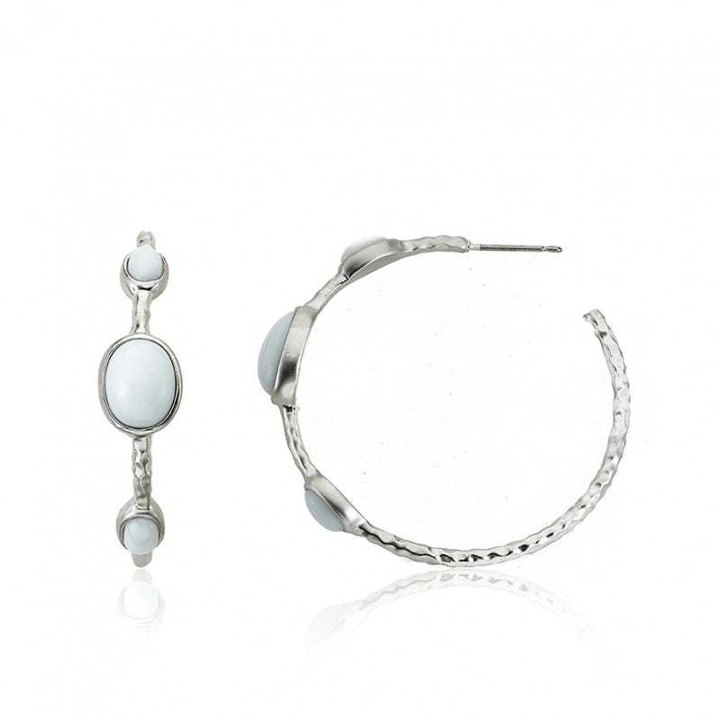 ARCTIC MIST Hammered Hoop Earrings