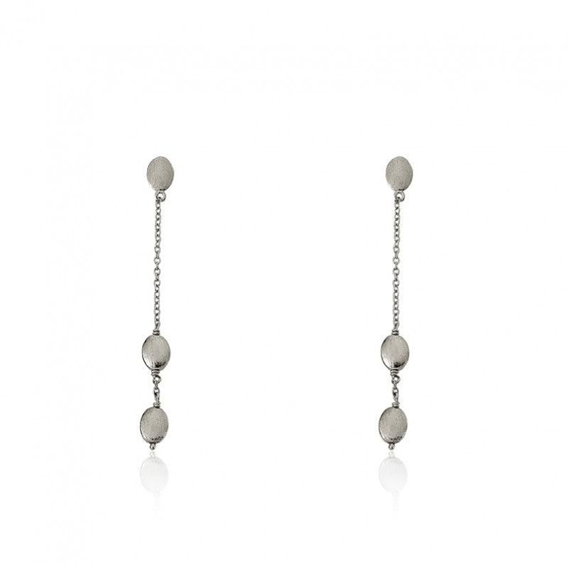 14K Gold Plated ARCTIC MIST 3 Brushed Nuggets Earrings