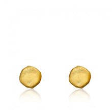 14K Gold Plated ARCTIC MIST Circle Nugget Earrings