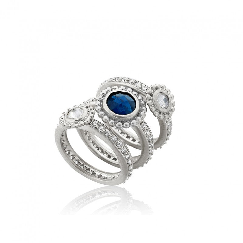 ARCTIC MIST White & Blue 3 Stack Ring