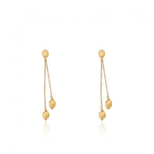 14K Gold Plated ARCTIC MIST Lariat Nuggets Earrings