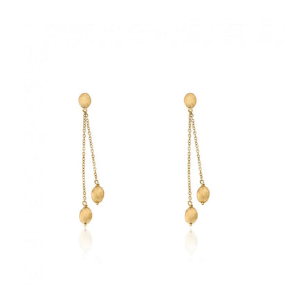 14K Gold Plated ARCTIC MIST Lariat Nuggets Earrings