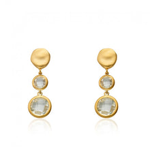 14K Gold Plated ARCTIC MIST Nugget Stone Earrings