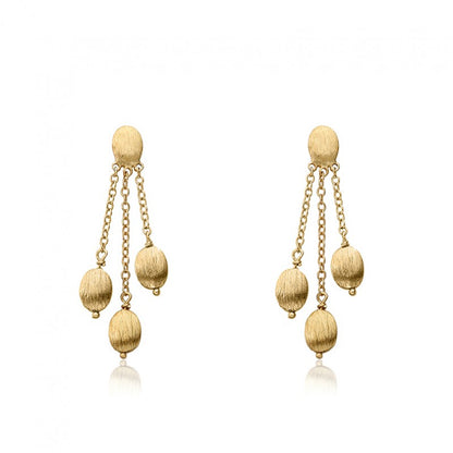 14K Gold Plated ARCTIC MIST 3 Nuggets Earrings