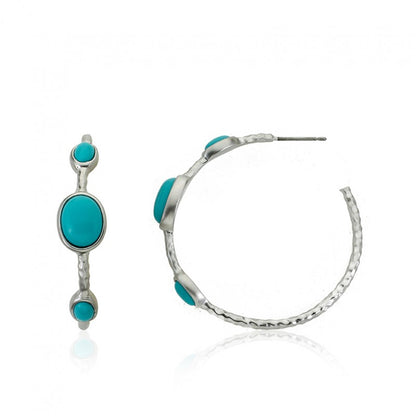 ARCTIC MIST Hammered Hoop Earrings