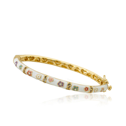 Enamel Flower Bangle