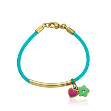 JEWEL BANDZ Aqua Rubber Charm Bracelet