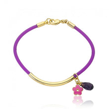 JEWEL BANDZ Purple & Aqua Rubber Charm Bracelet