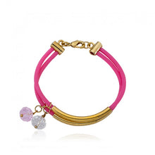 JEWEL BANDZ Hot Pink Two Strand Rubber Bracelet