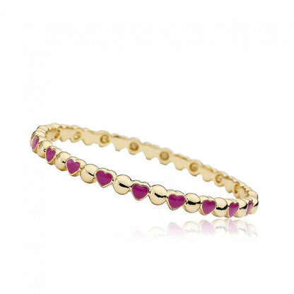 Alternating Enamel Heart Bangle