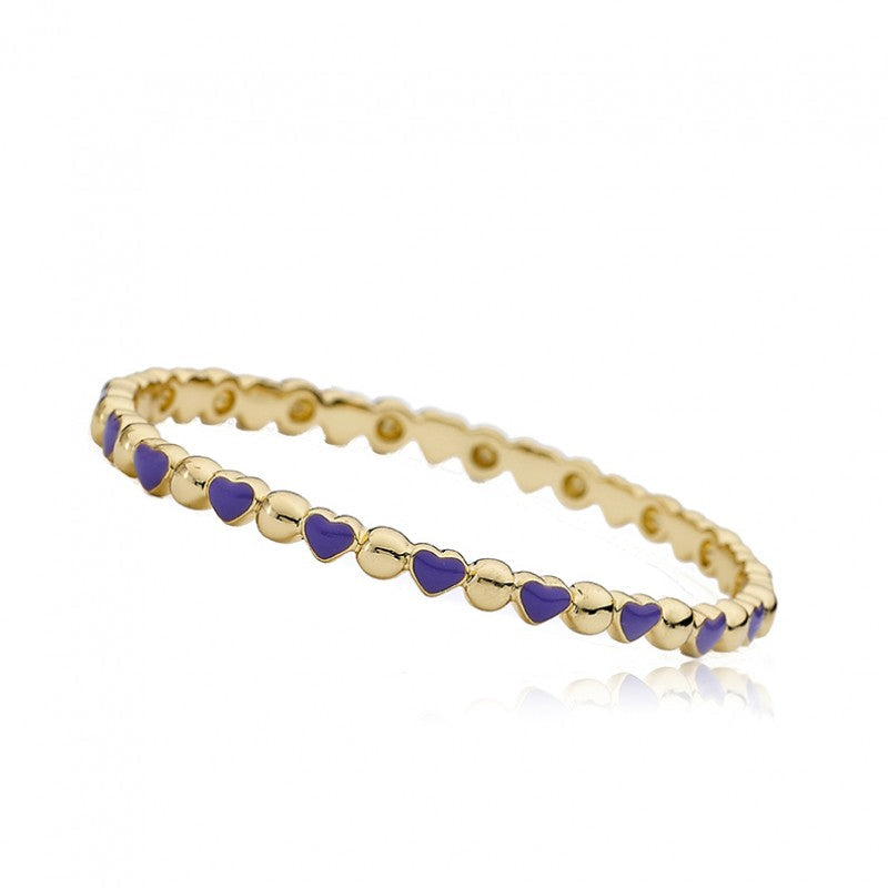 Alternating Enamel Heart Bangle