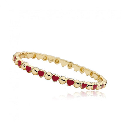 Alternating Enamel Heart Bangle