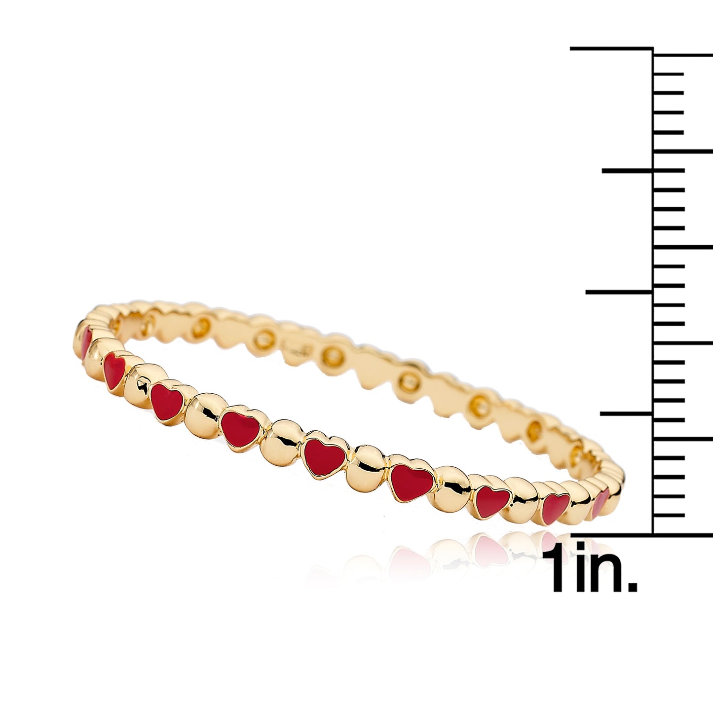 Alternating Enamel Heart Bangle