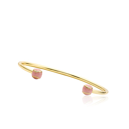 Pink Enamel Baseball Bangle