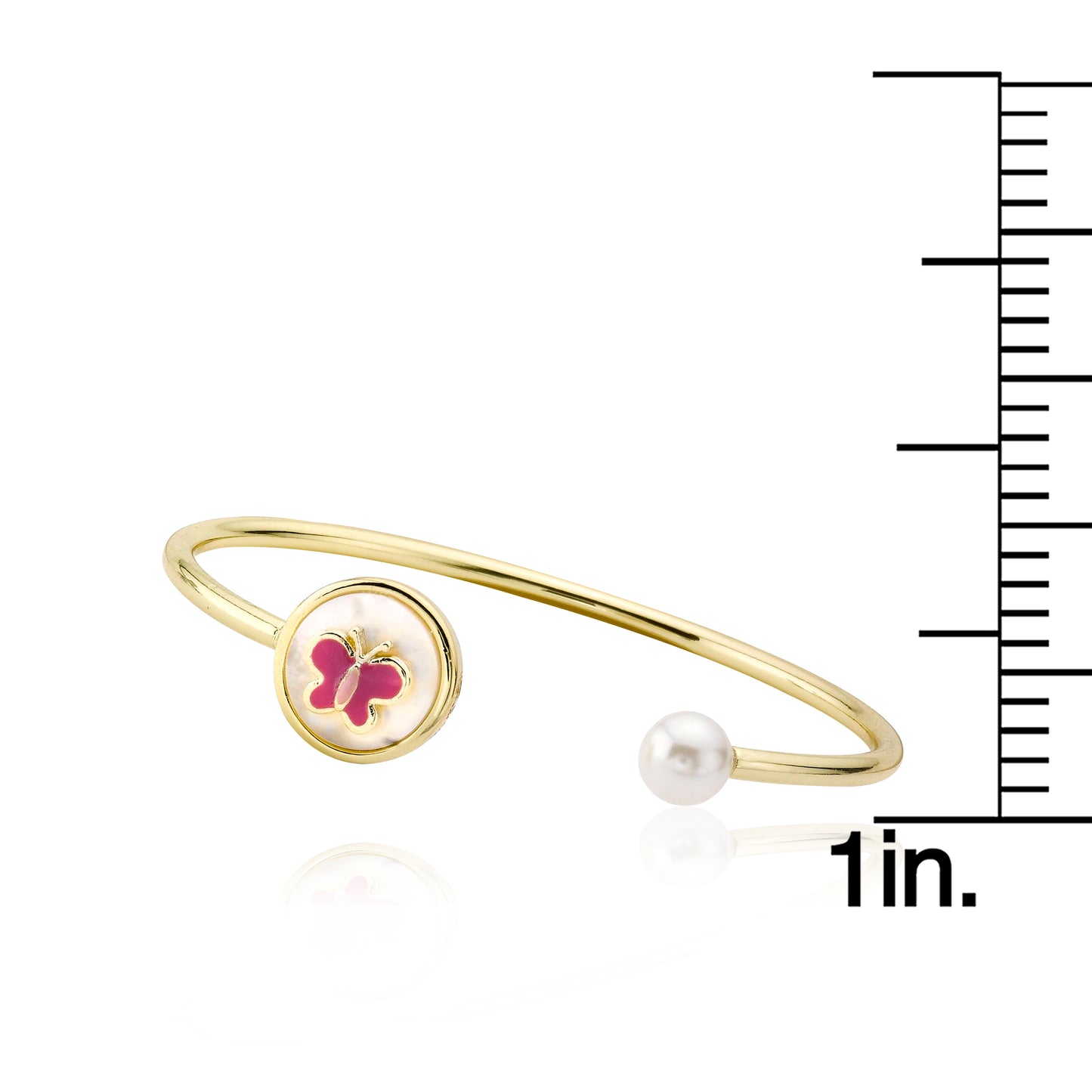 Enamel Butterfly and Pearl Bangle