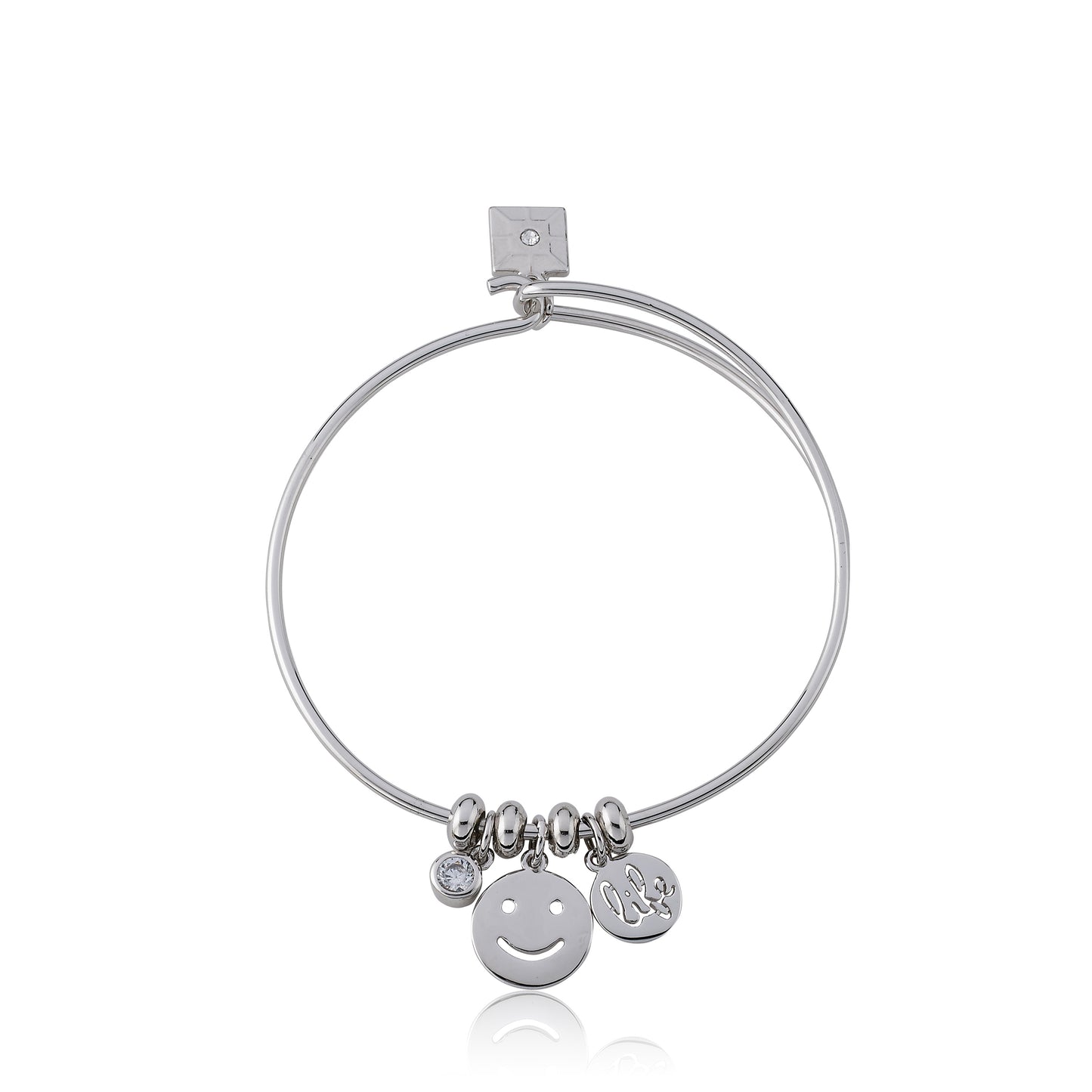 Retro Emoji Wire Charm Bangle