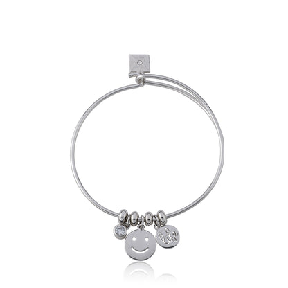 Retro Emoji Wire Charm Bangle