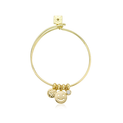 Retro Emoji Wire Charm Bangle