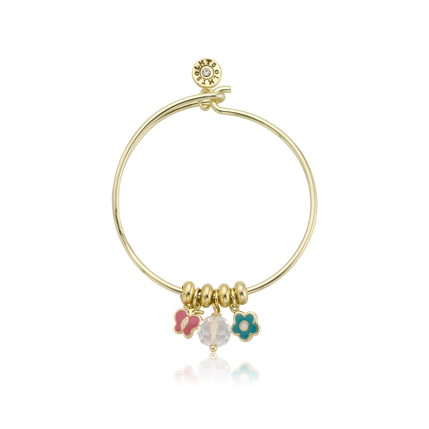 Butterfly & Flower Charm Bangle