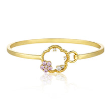 Cubic Zirconium Flower Bangle