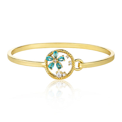 Cubic Zirconium Daisy Bangle