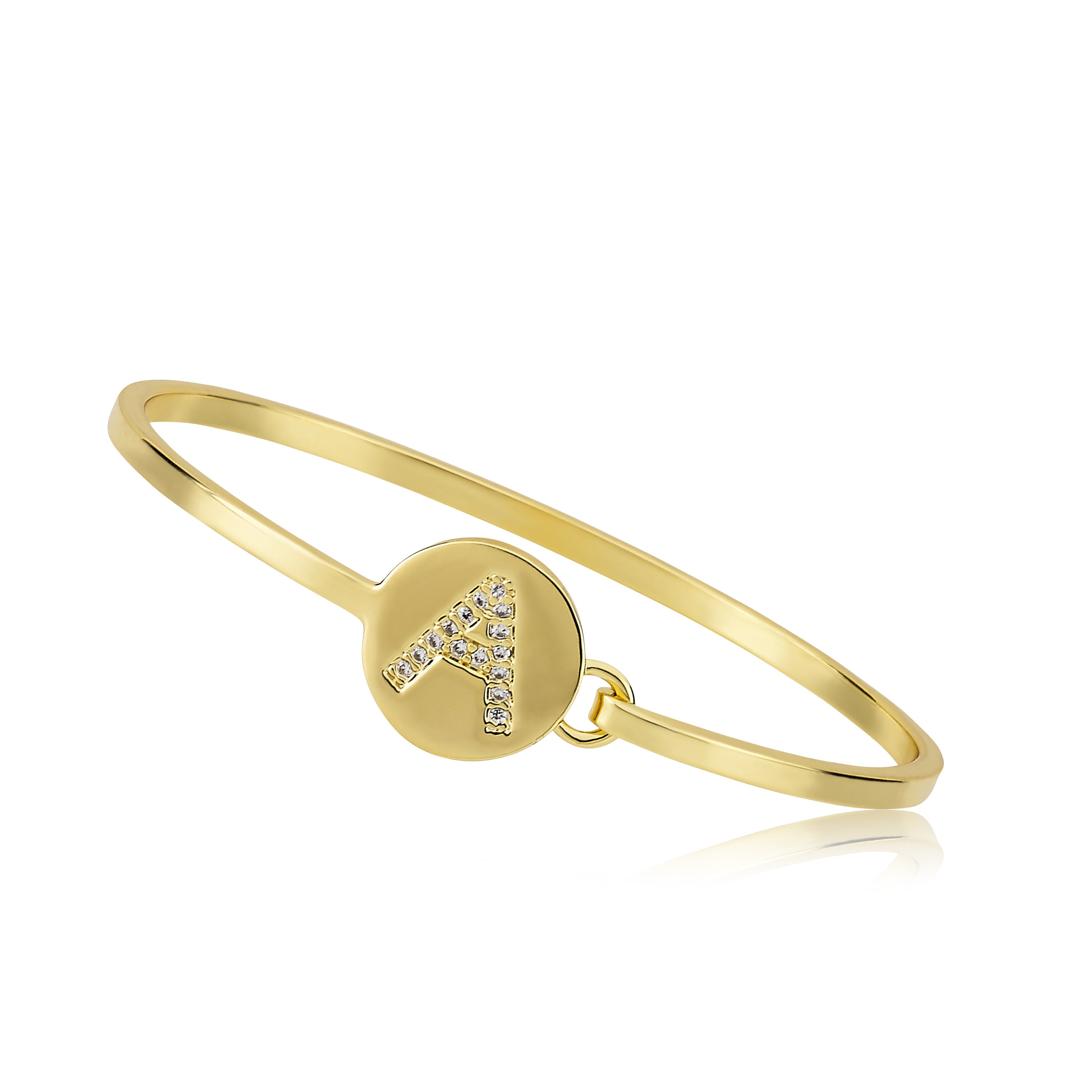 Gold Initial Disc Bangle – shoptwinstars