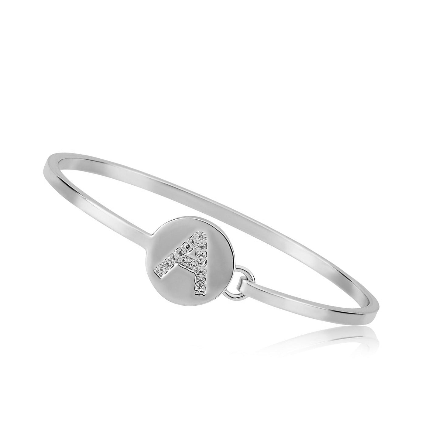 Silver Initial Disc Bangle