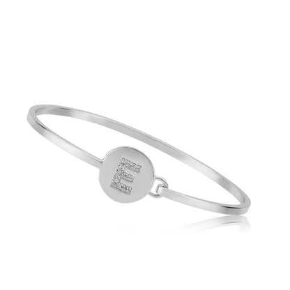 Silver Initial Disc Bangle