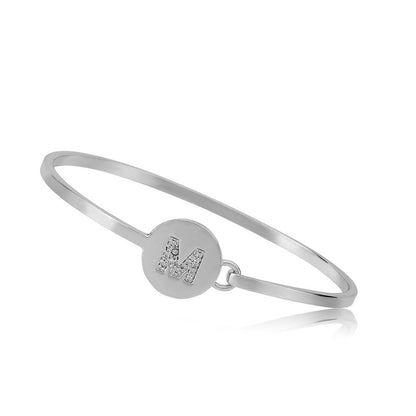 Silver Initial Disc Bangle