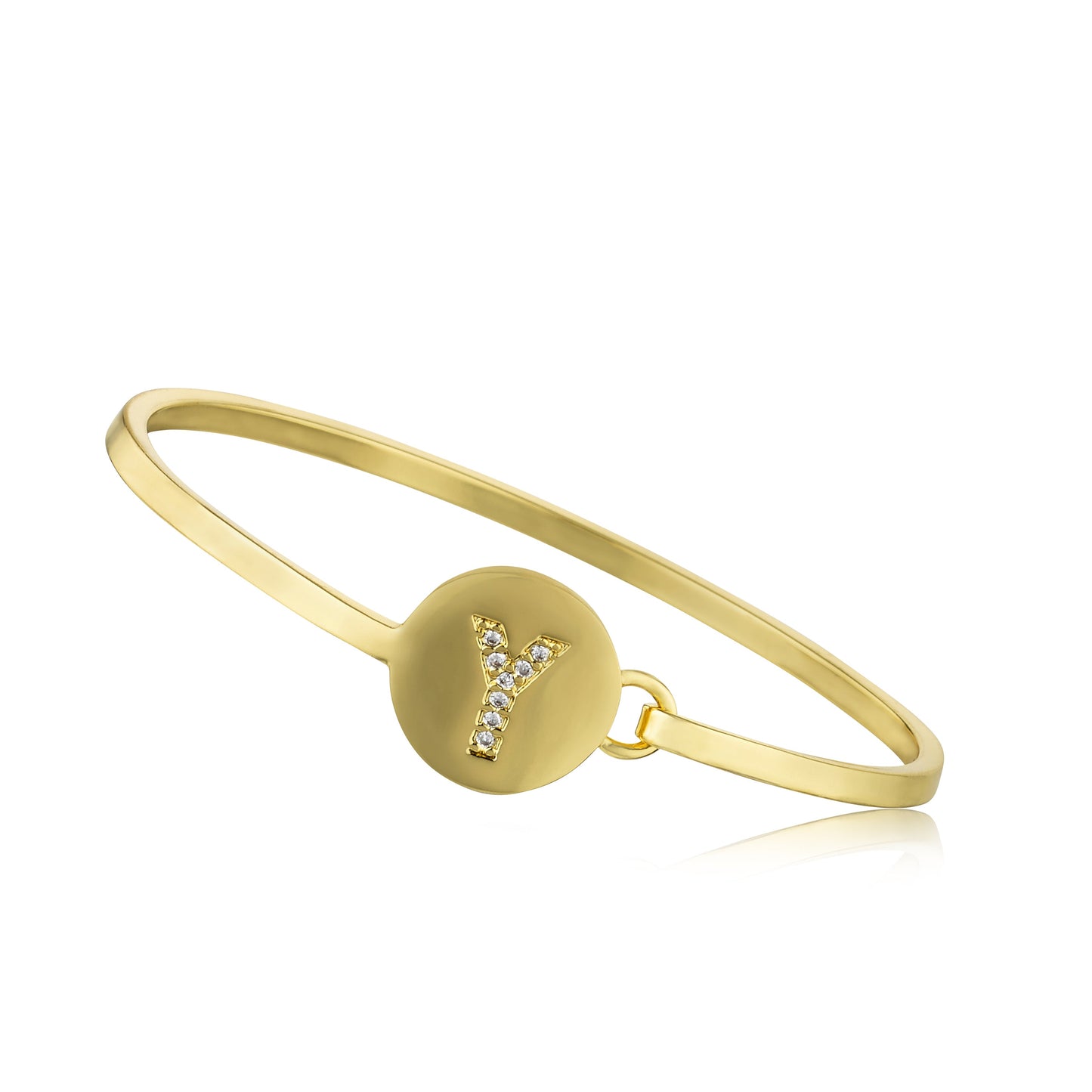 Gold Initial Disc Bangle