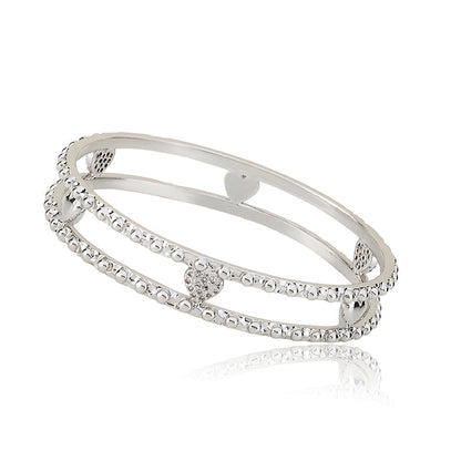 Double Row Heart Bangle