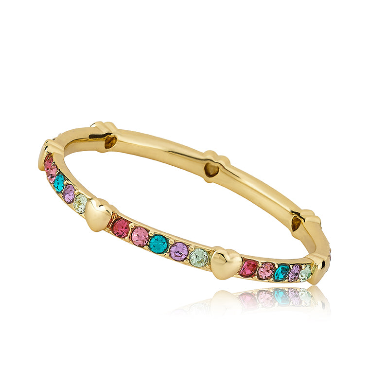 Rainbow Stones & Heart Bangle