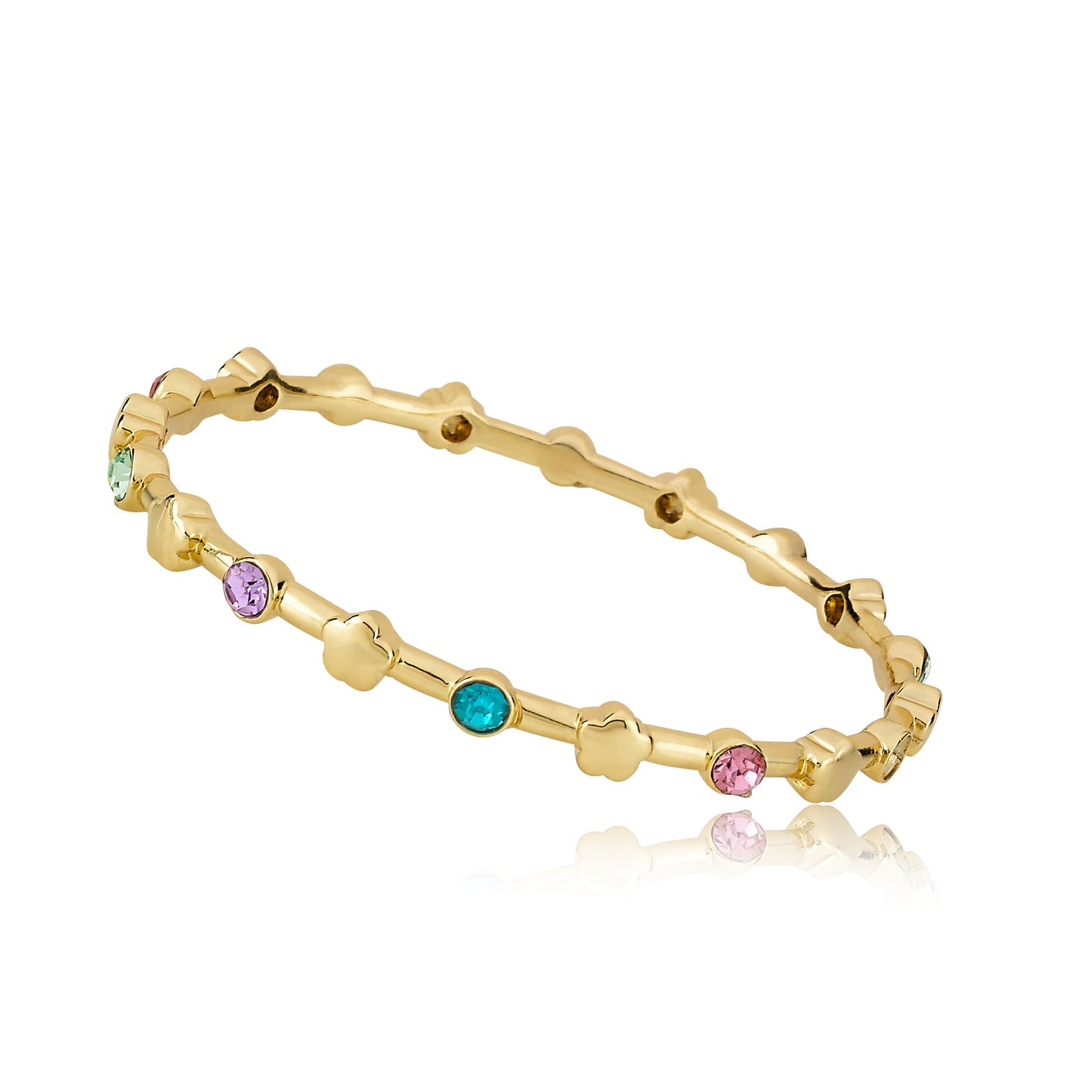 Rainbow Stones & Flower Station Bangle