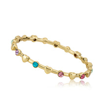 Rainbow Stones & Heart Station Bangle