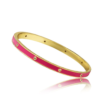 Enamel CZ Studded Bangle