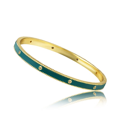 Enamel CZ Studded Bangle