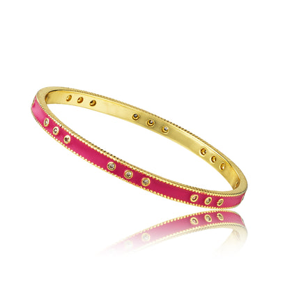 Enamel CZ Studded Bangle