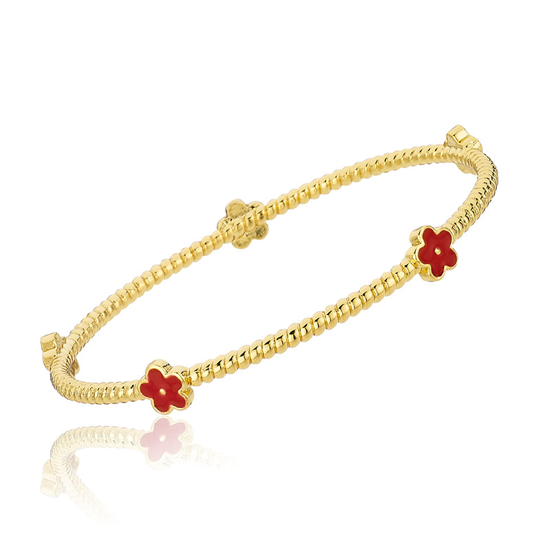 Rope Enamel Flower Bangle – shoptwinstars