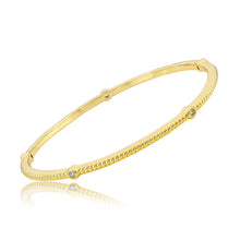 Thin Rope Bangle with CZs